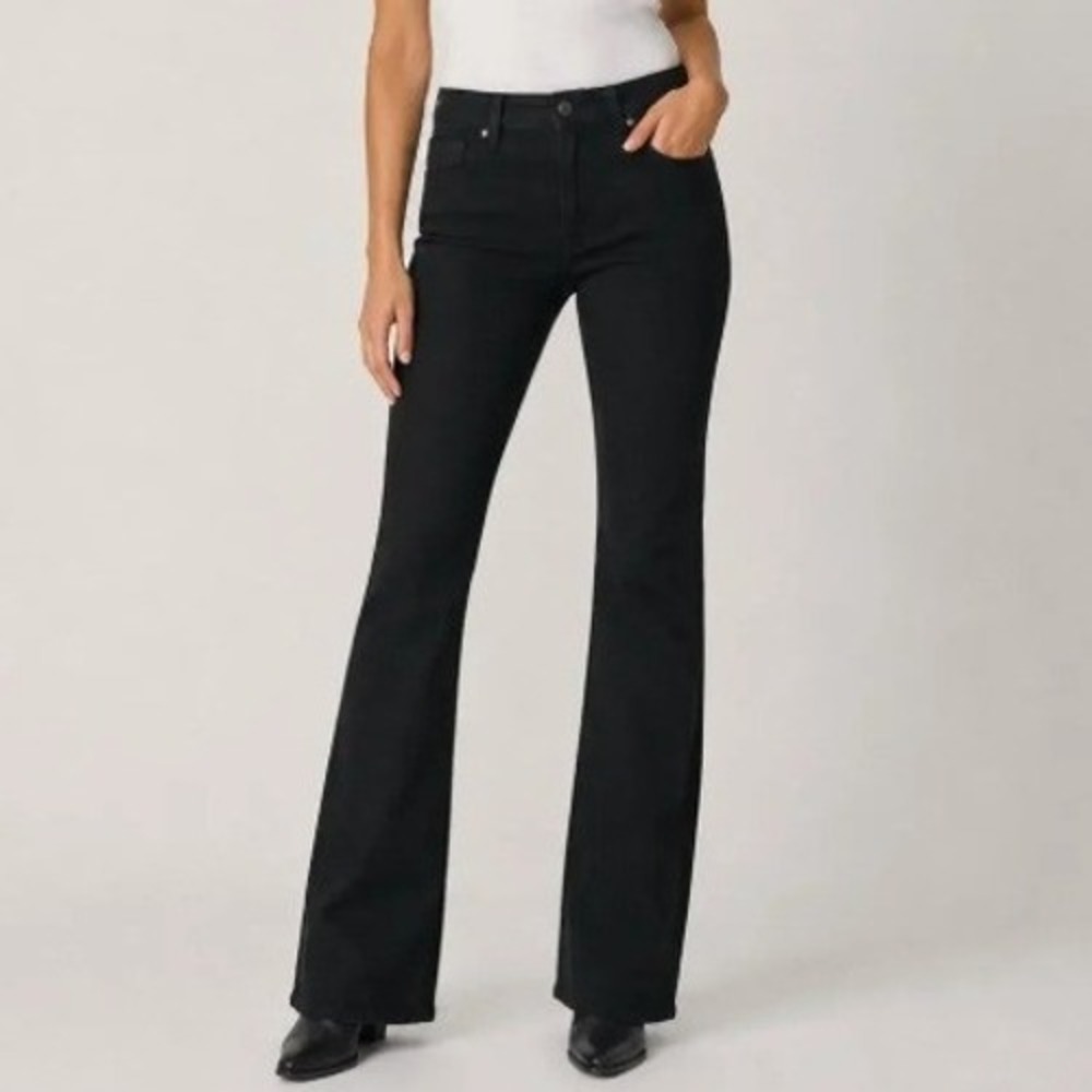 PAIGE Skyline Bootcut Mid Rise Jeans Stretch Black Denim Sz 31/12